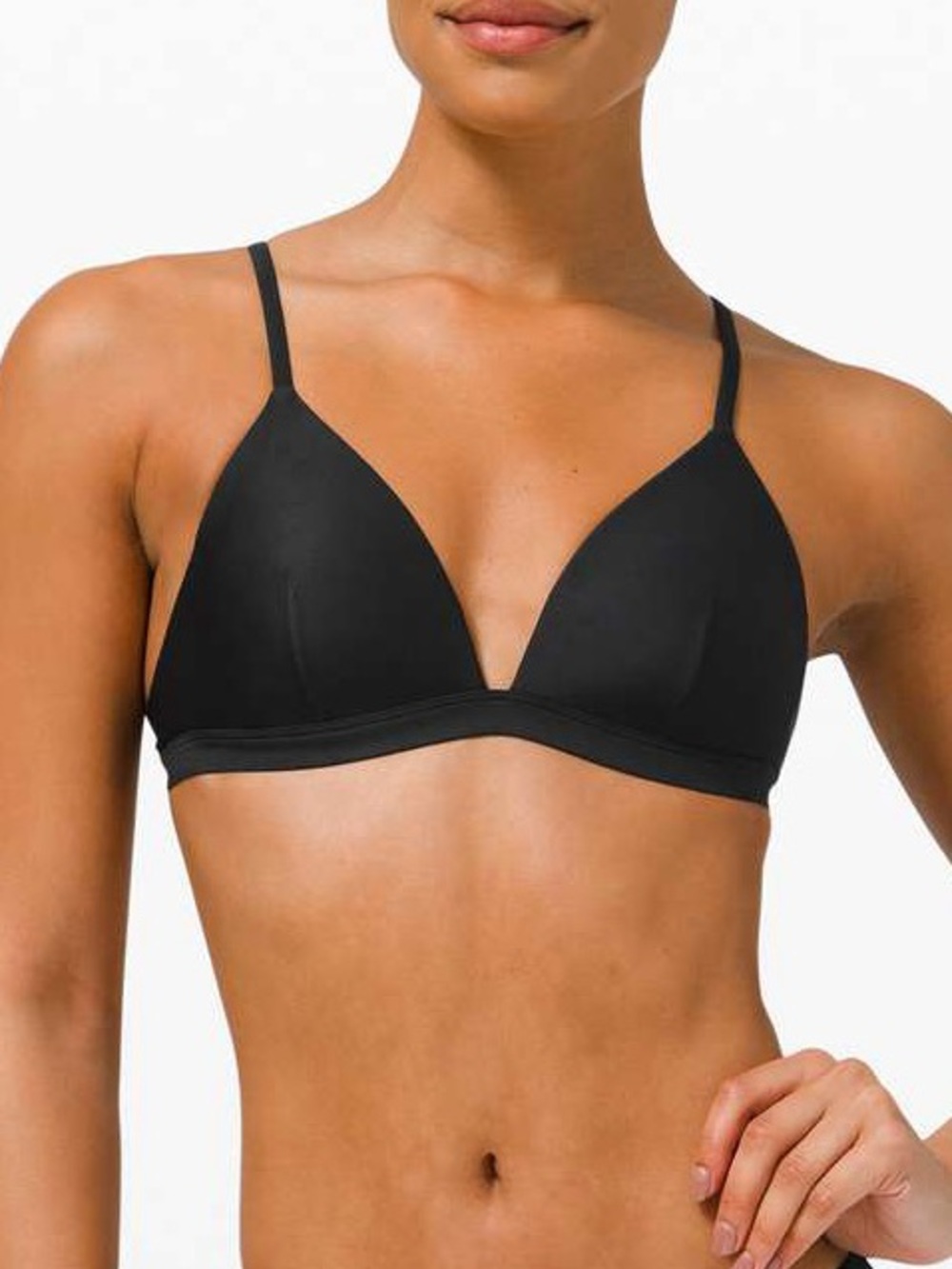 Lululemon Waterside Black Bikini Swim Top A/B Cups Size 4